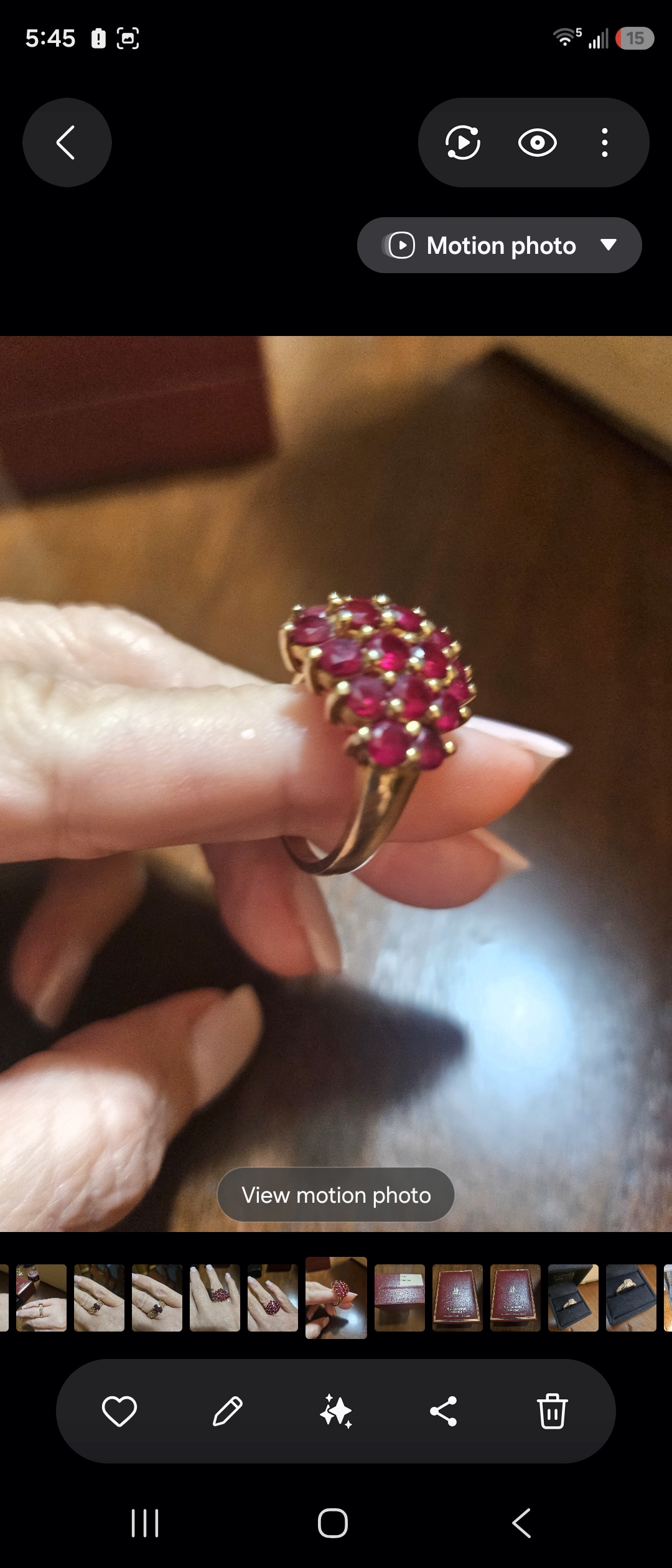 Vintage Ruby Cluster Ring - top