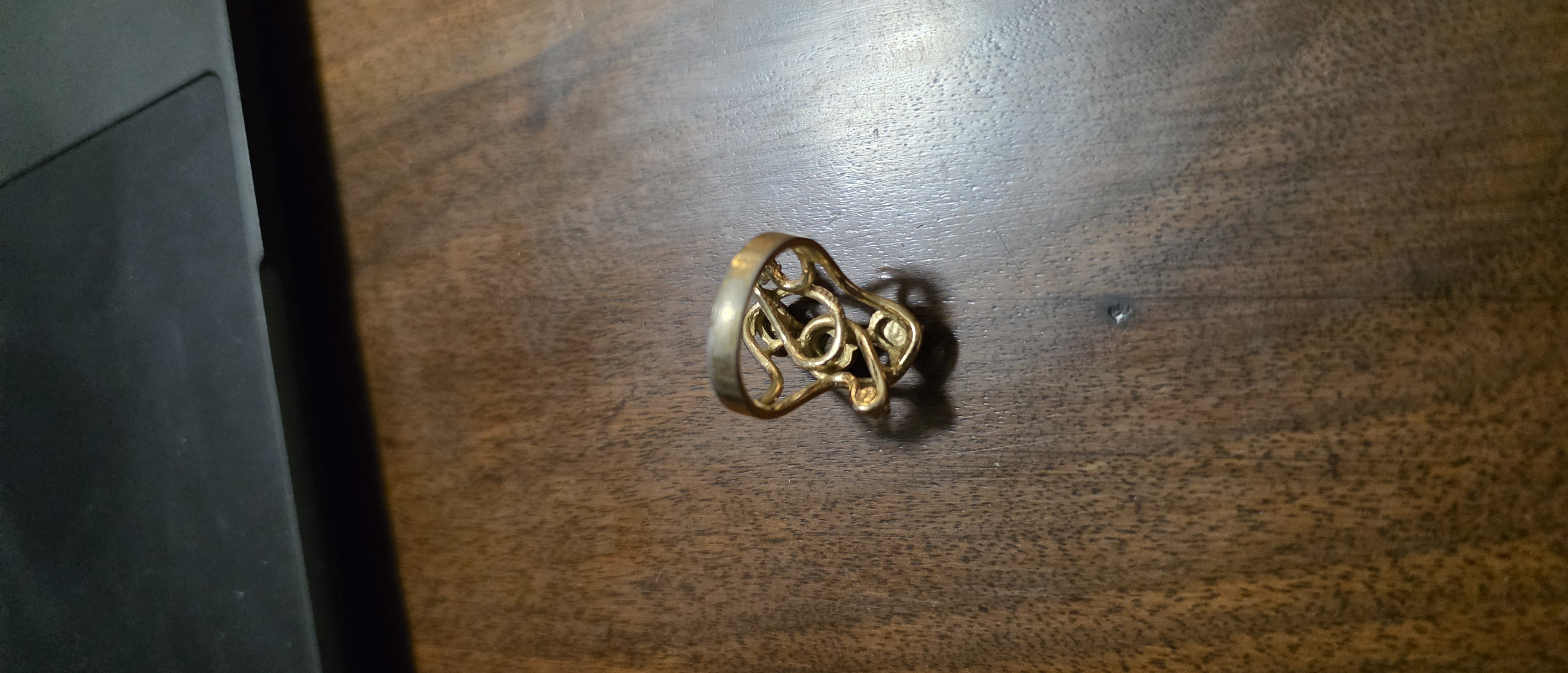 Gold Ring with Opal Stones - back