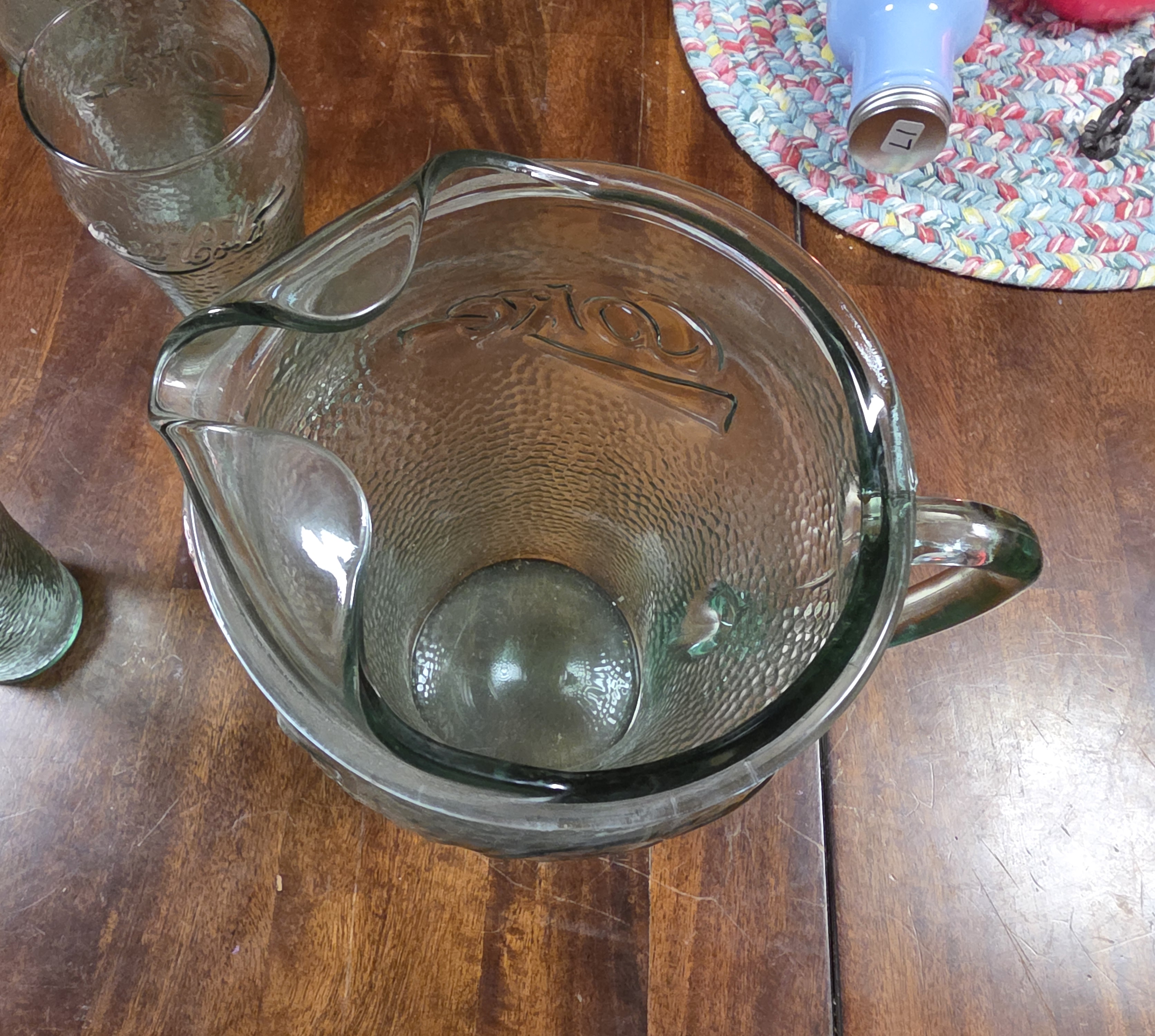 Coca Cola Glass Pitcher and Glass Set - top