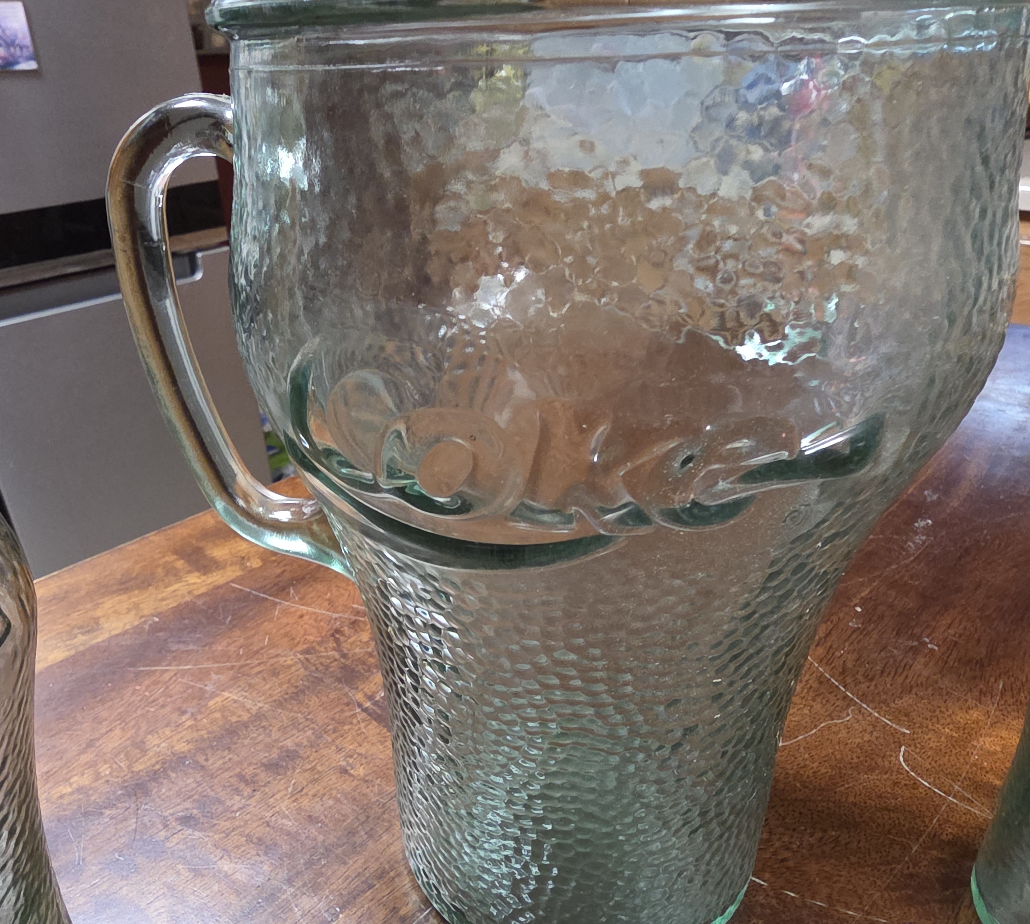 Coca Cola Glass Pitcher and Glass Set - label