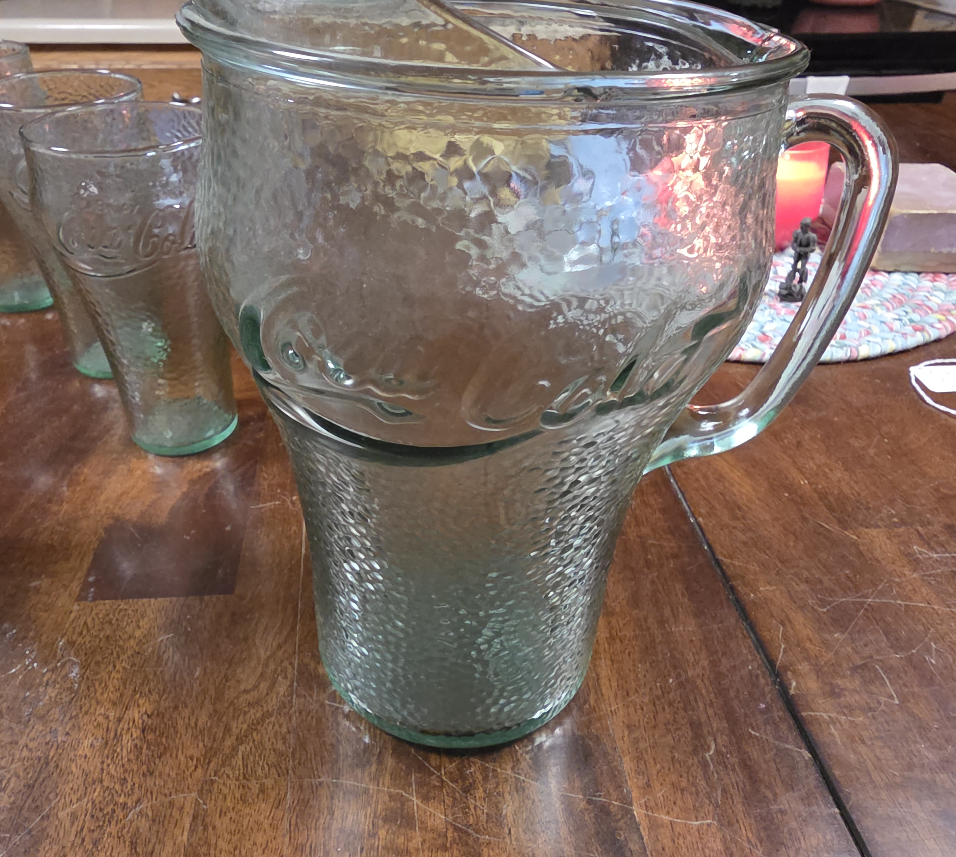 Coca Cola Glass Pitcher and Glass Set - back