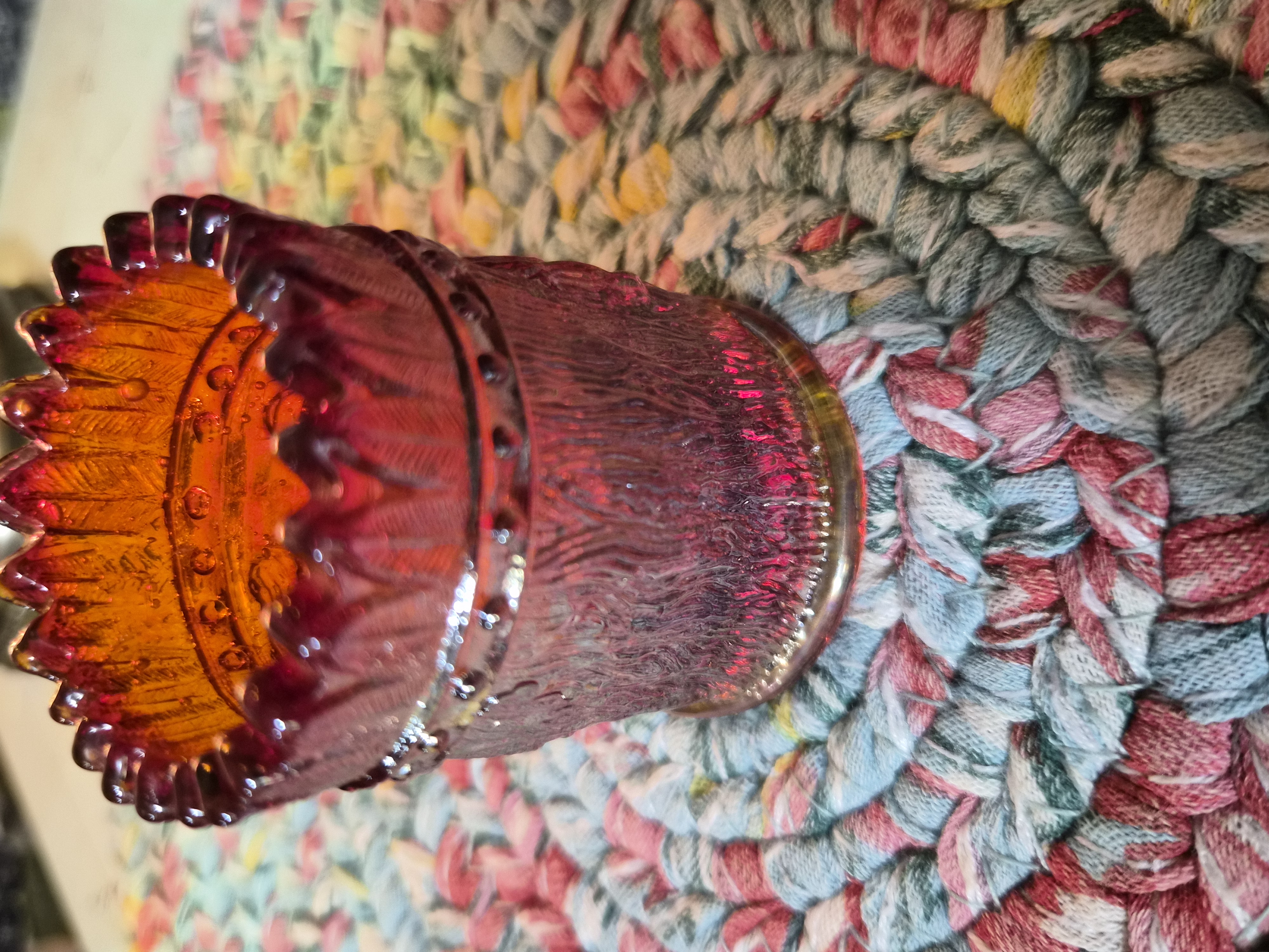 Vintage Native American Style Glass Holder - back