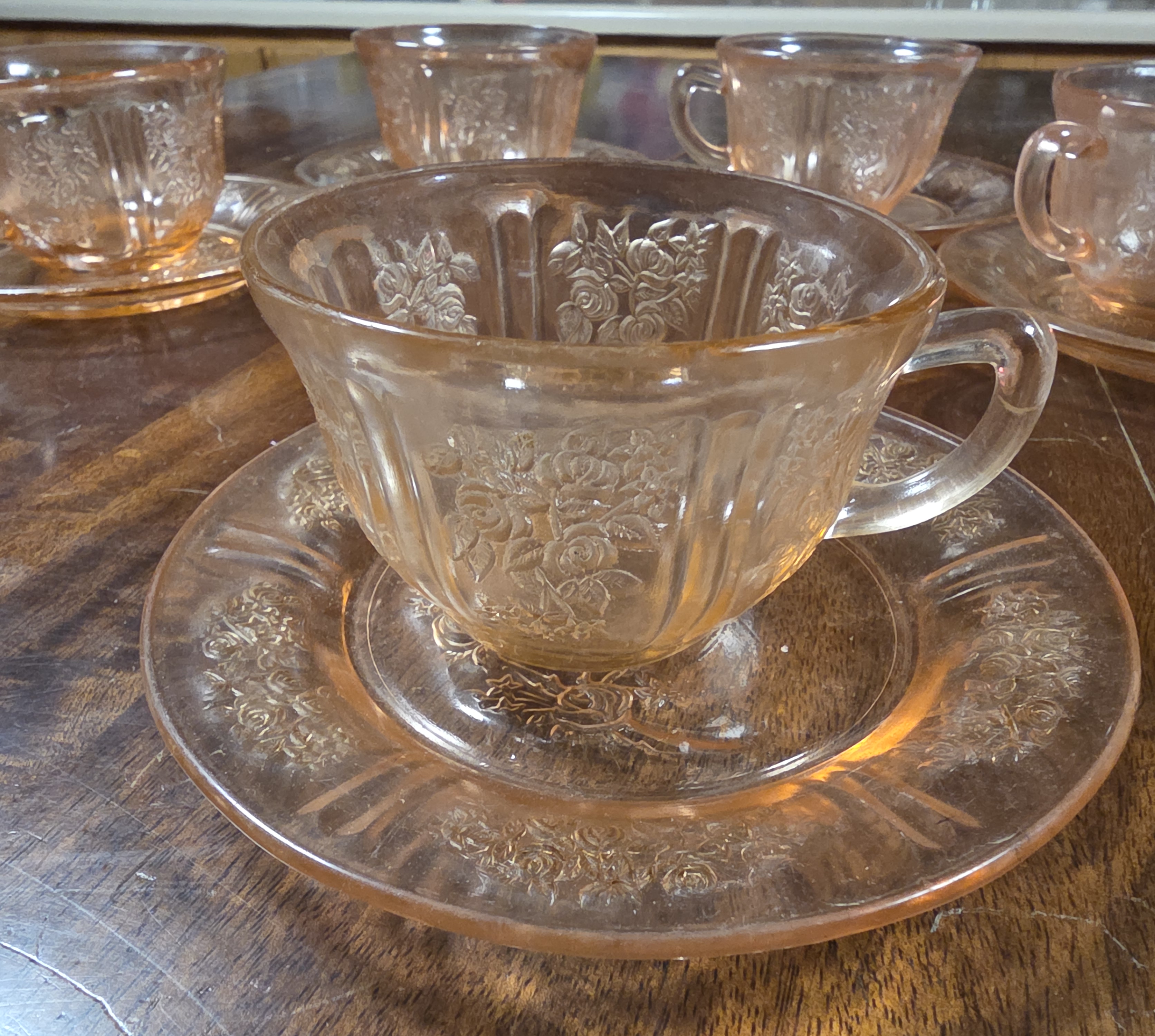 Depression Glass Tea Set - left